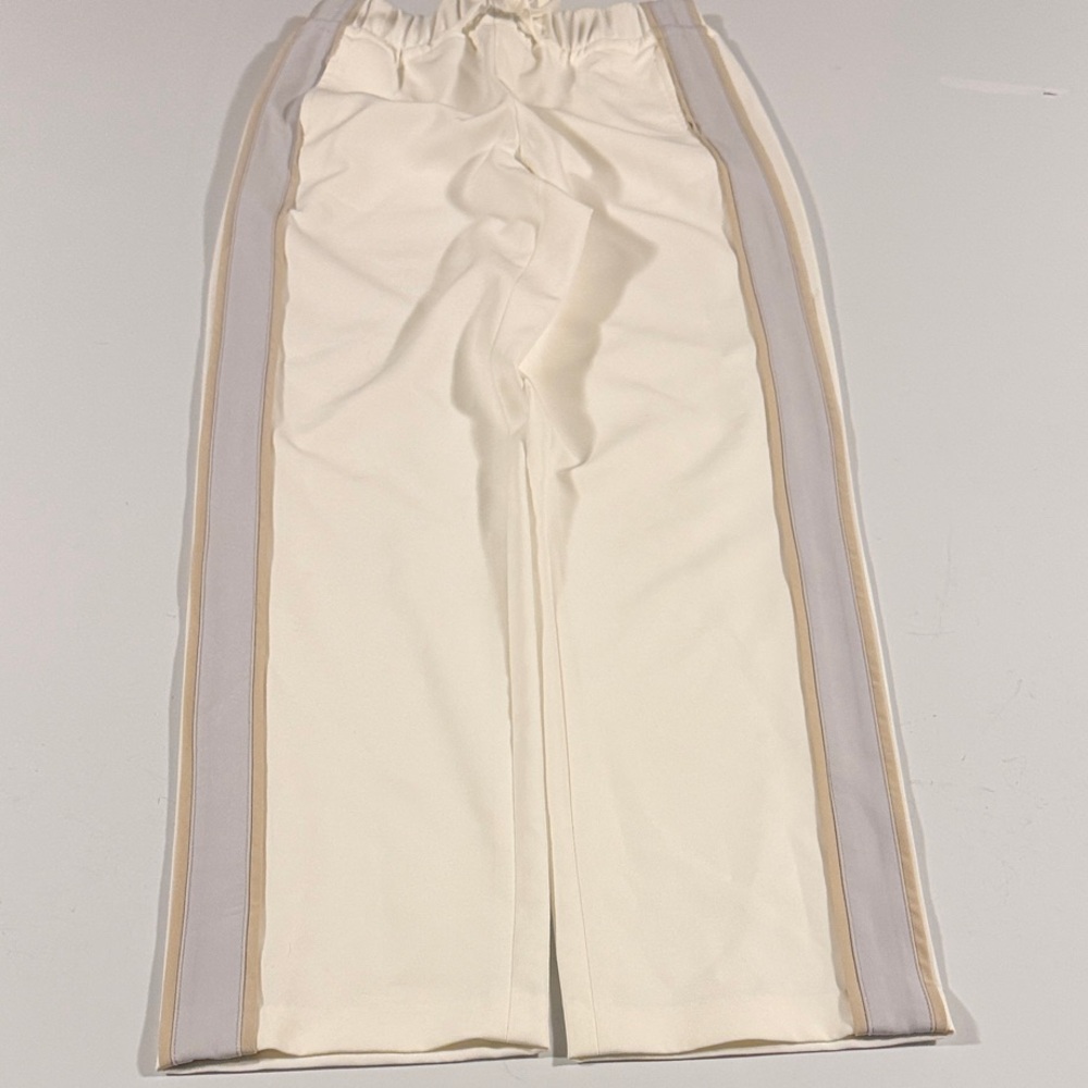 Margaret O'Leary Cream and Gray Dressy Track Pants size XS